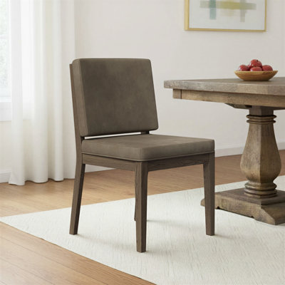 Ashleigh Aurora Leather Upholstered Soft Back Chair, Latte (Set of 2) by Birch Lane