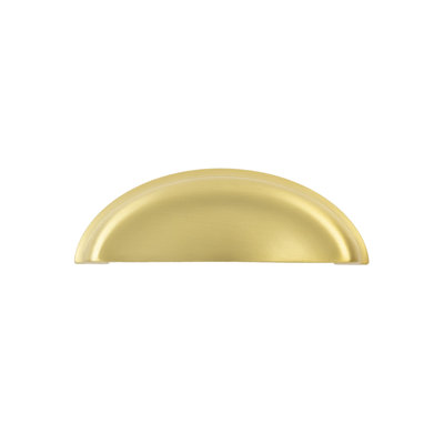 Fuller Collection Cup Pull - 3-3/4" Center to Center Cabinet Pull Brushed Golden Brass - Traditional Hardware for Drawers & Cabinets