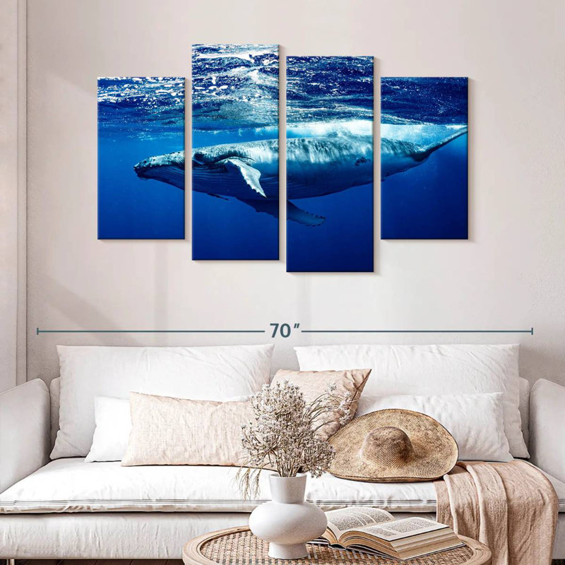 Brampt Humpback Whale Below Surface, 32" H x 52" W
