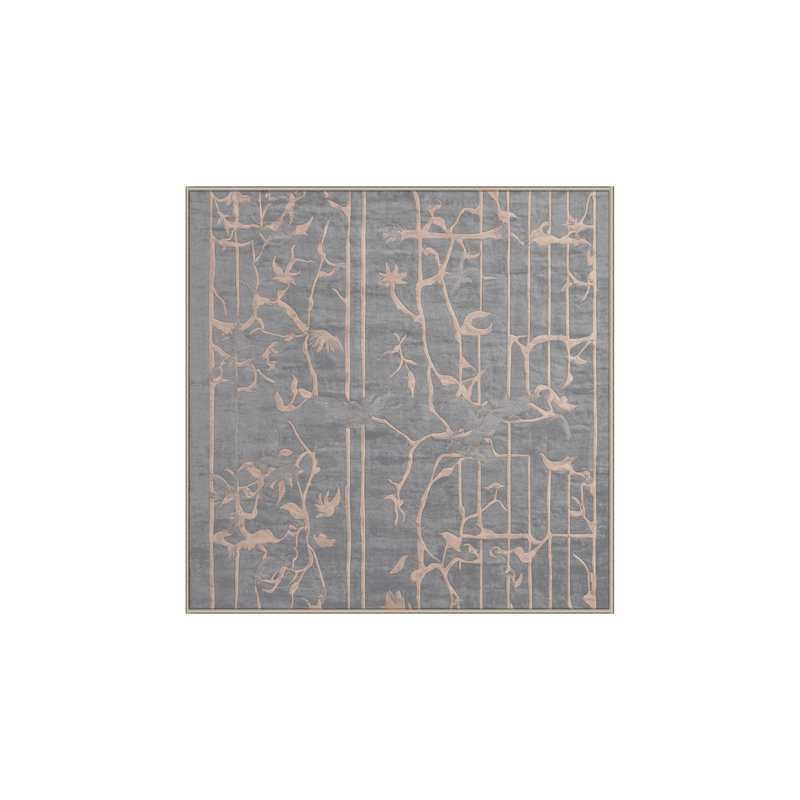 Machine Washable Beige Area Rug, Square 4'
