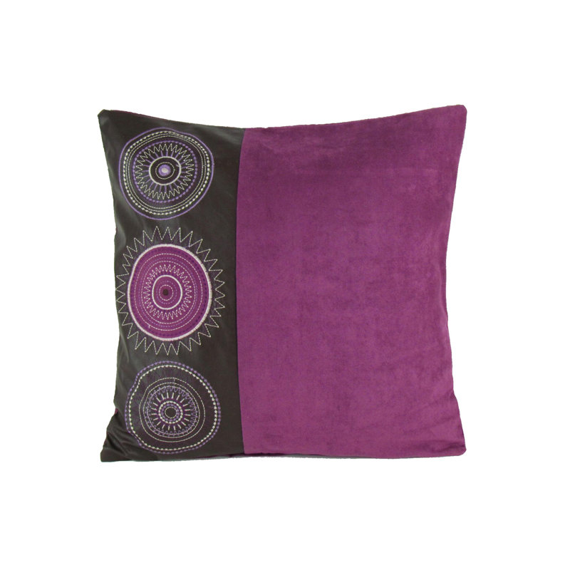 Housse et insert de coussin carré en similicuir, Mauve