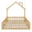 Wood House Platform Bed With Guardrail-878043040