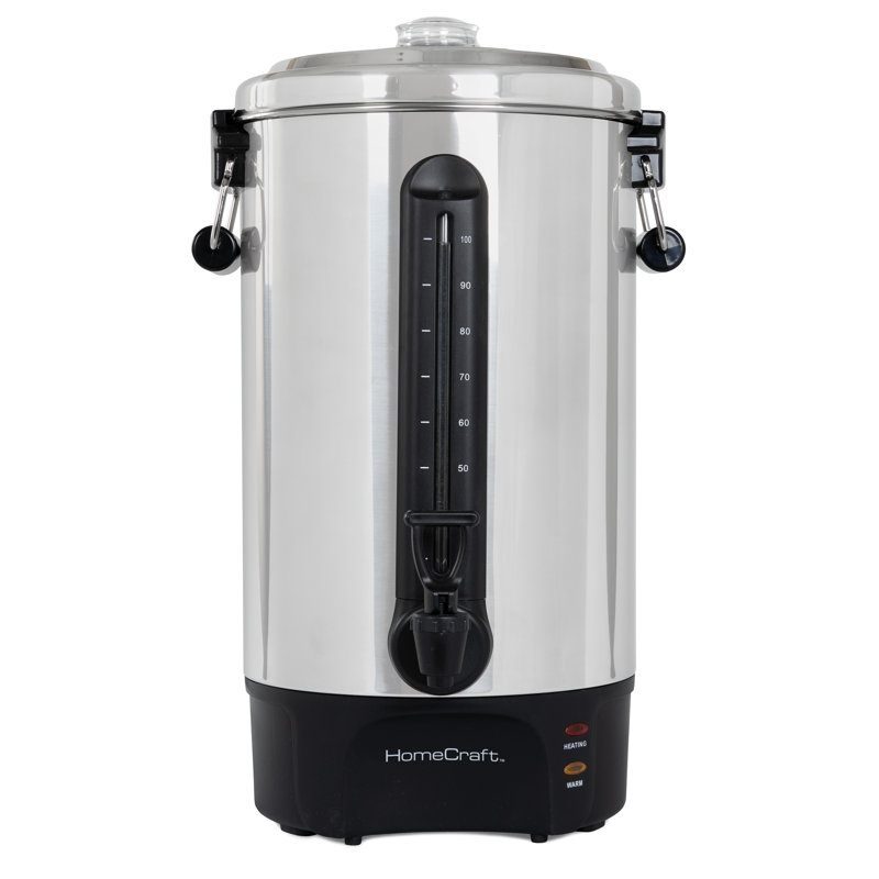 HomeCraft 100-Cup Stainless Steel Coffee Urn with Dripless Faucet