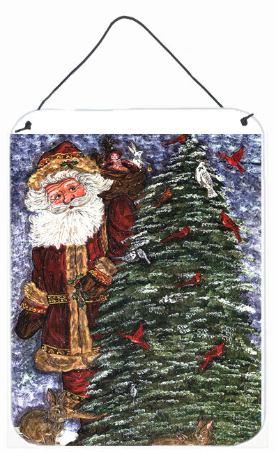 Sur le toit par carol normande peinture impression plaque Santa Claus