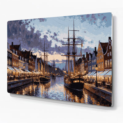 Art mural noir en métal avec villes de Copenhague, Danemark
