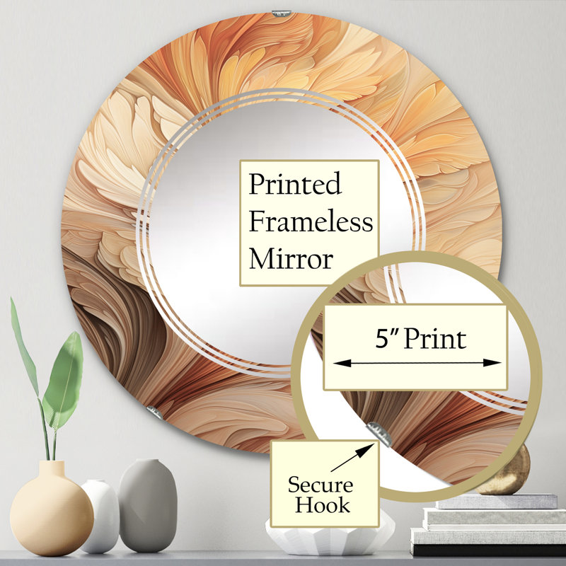 Dilton - Miroir mural moderne rond, 24 po x 24 po