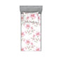 Rose pastel / motif floral vert sauge