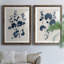 Bleu marine et feuilles de lin II - ensemble de 2 reproductions d'art sur papier encadré-1462973634-1462973633