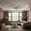 Ariella - Eight Blade Ceiling Fan - Brushed Brass Finish - Matte Black Blades-1855432166-1855432145