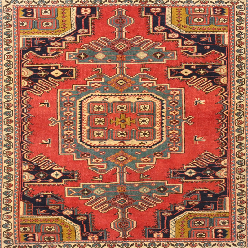 Tapis rouge à motif sud-ouest, Rond 6 pi