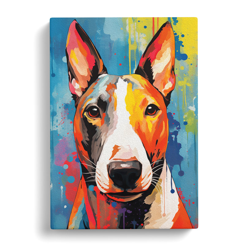 English Bull Terrier Modern - Wrapped Canvas, 76cm H x 50cm W x 3cm D