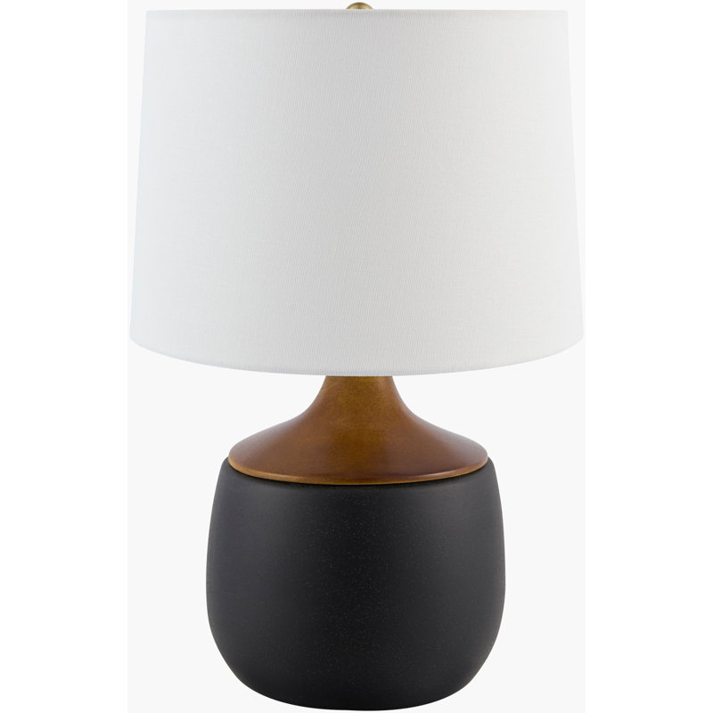 Ceramic Table Lamp, Black, White