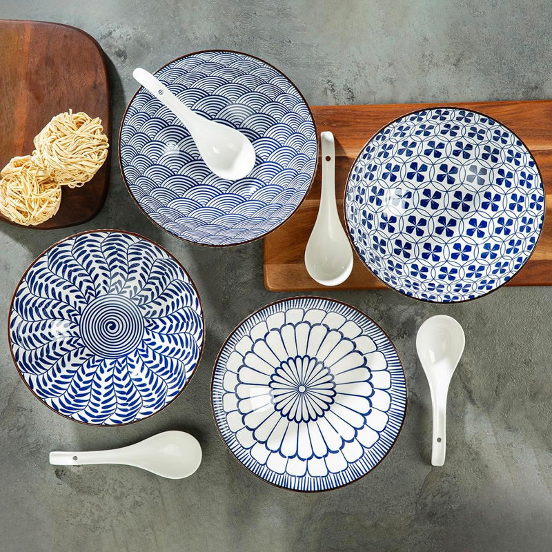 4PC RAMEN BOWL SET WITH SPOON