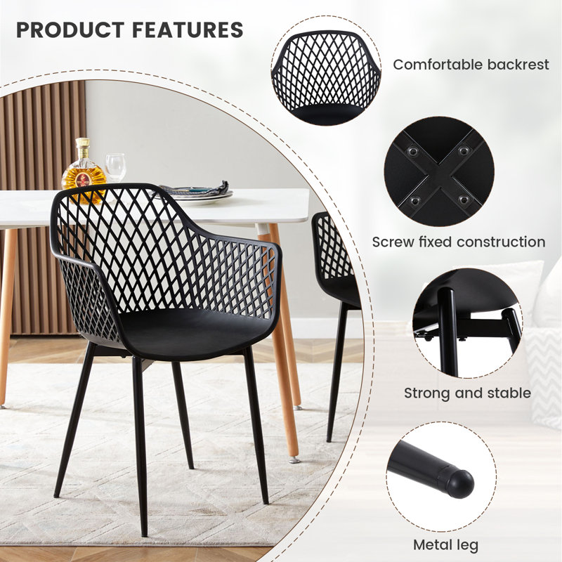 Alzugaray Dining Chair, Black