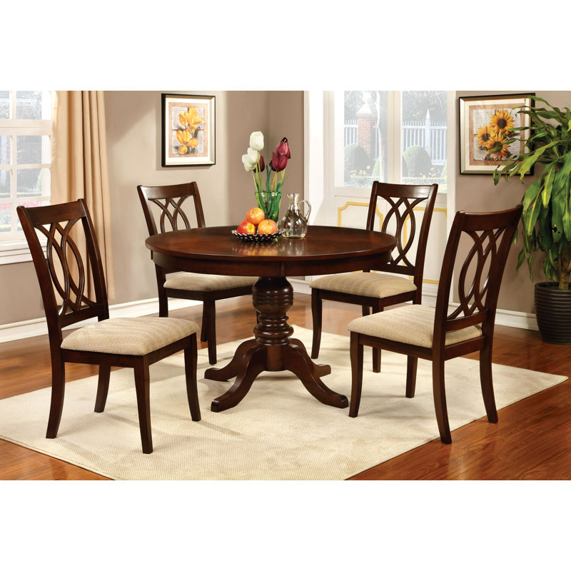Gunderson Round Solid Wood Base Dining Table