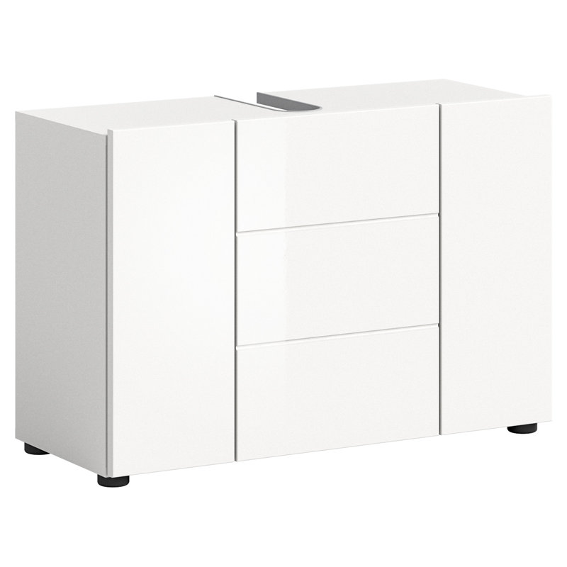 Perlean 82cm W Freestanding Standard Single Bathroom Vanity Base Only in White