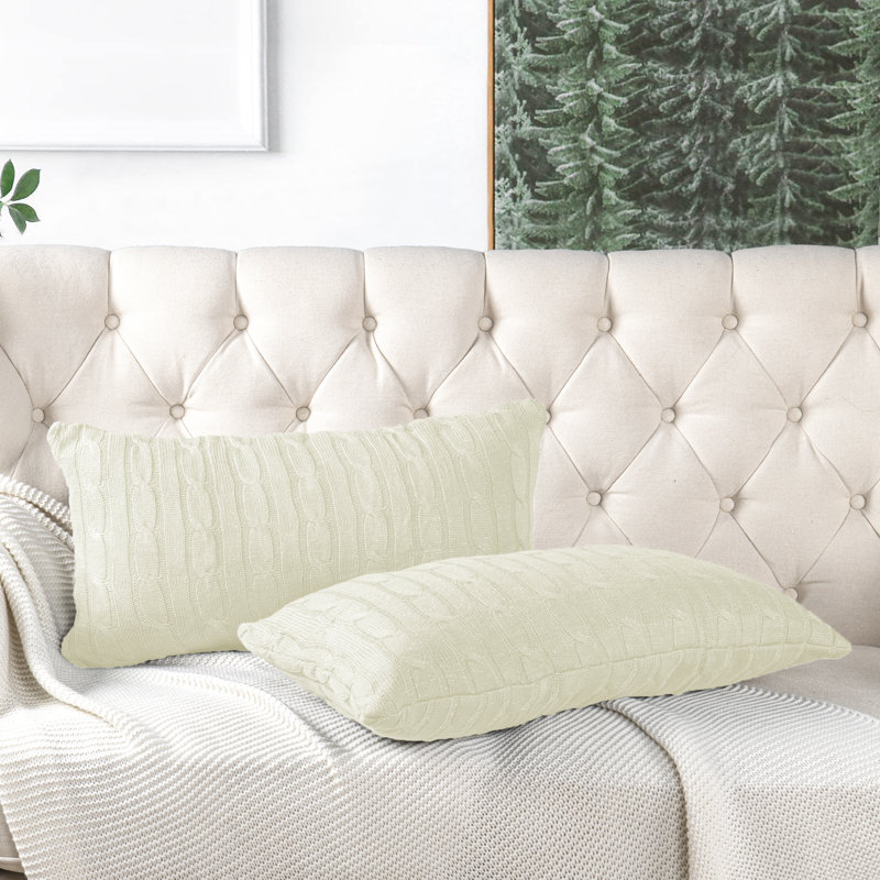 Rectangular Lumbar Pillow Cover, Antique White