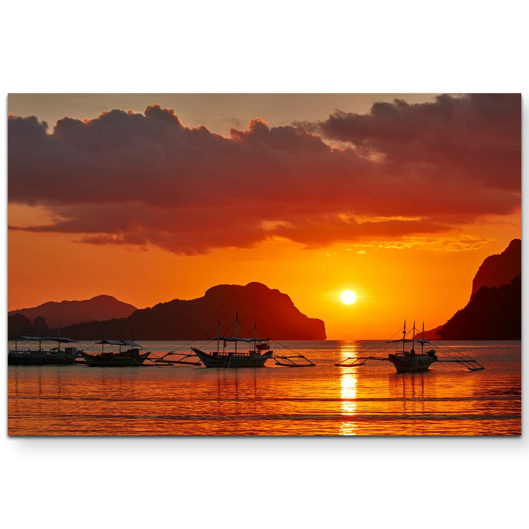 Leinwandbild Traditionelle Boote auf der Palawan Insel - Philippinen