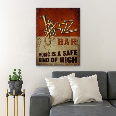 Saxophone Jazz Bar - impression sur toile tendue