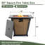Table de foyer d'extérieur au gaz propane 28 ", foyer carré en acier de 50000 BTU pour patio extérieur - brun