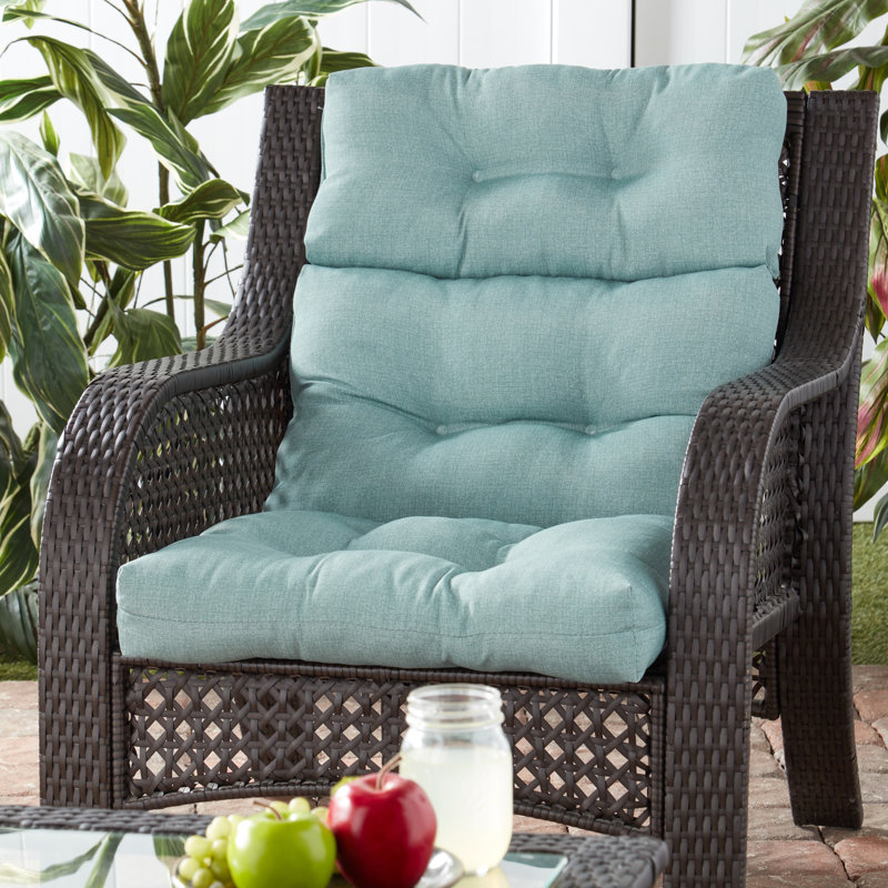 Lester Outdoor High Back Chair Cushion, Seaglass, 1