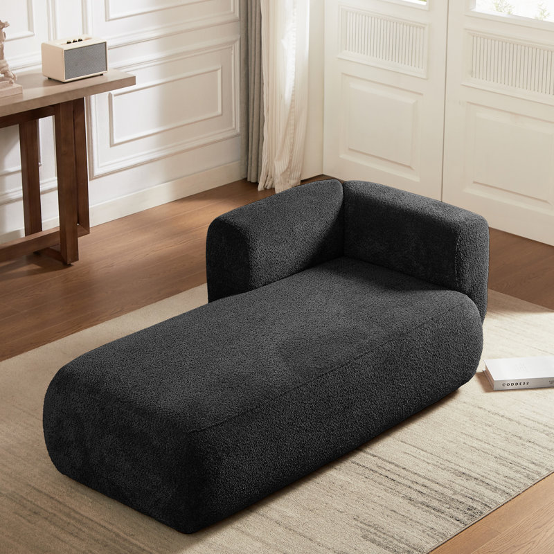 Chaise longue rembourrée Christinia, Orienté à gauche (vu de face), Noir