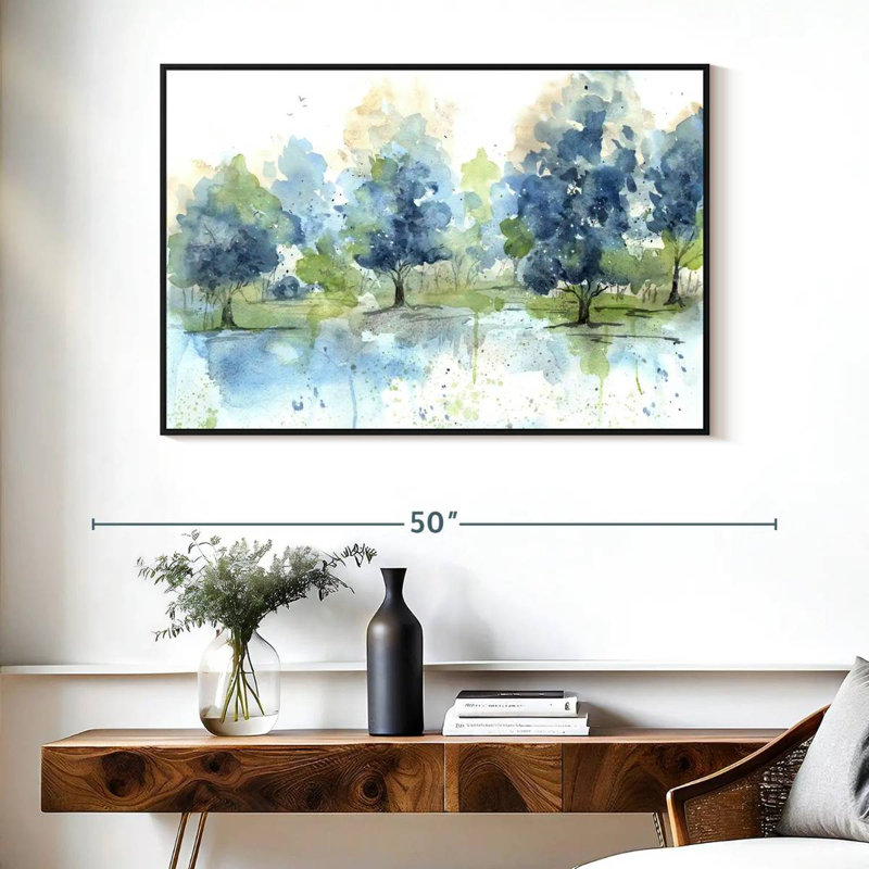 Paysage bleu délavé Avery, H 27 po x l 40 po