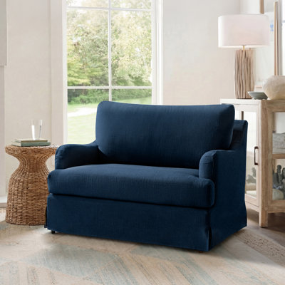 Chaise Parsons surdimensionnée de style ferme Dignazio, 45,5 po de largeur, avec housse amovible et accoudoirs uniques