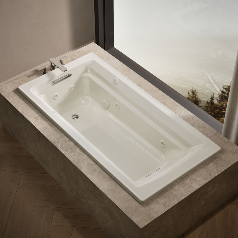 Baignoire tourbillon et massage à bulles Archer® 72 po x 36 po Archer®, Biscuit