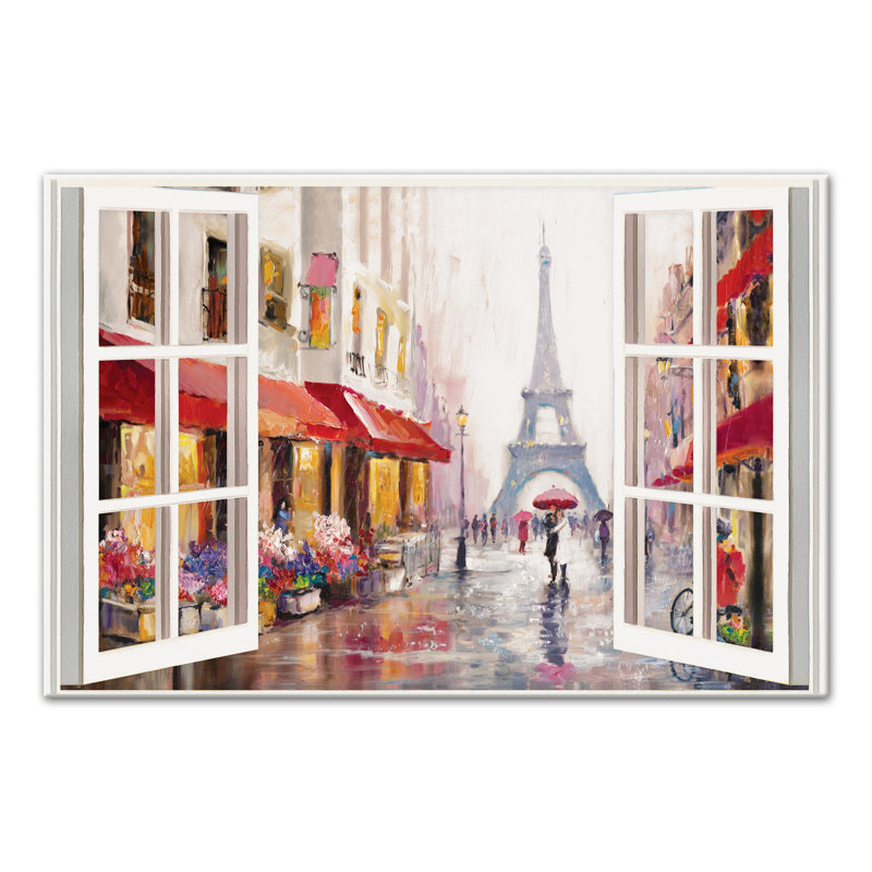 Art sur toile peint Paris, H 16 po x l 24 po x P 1,25 po