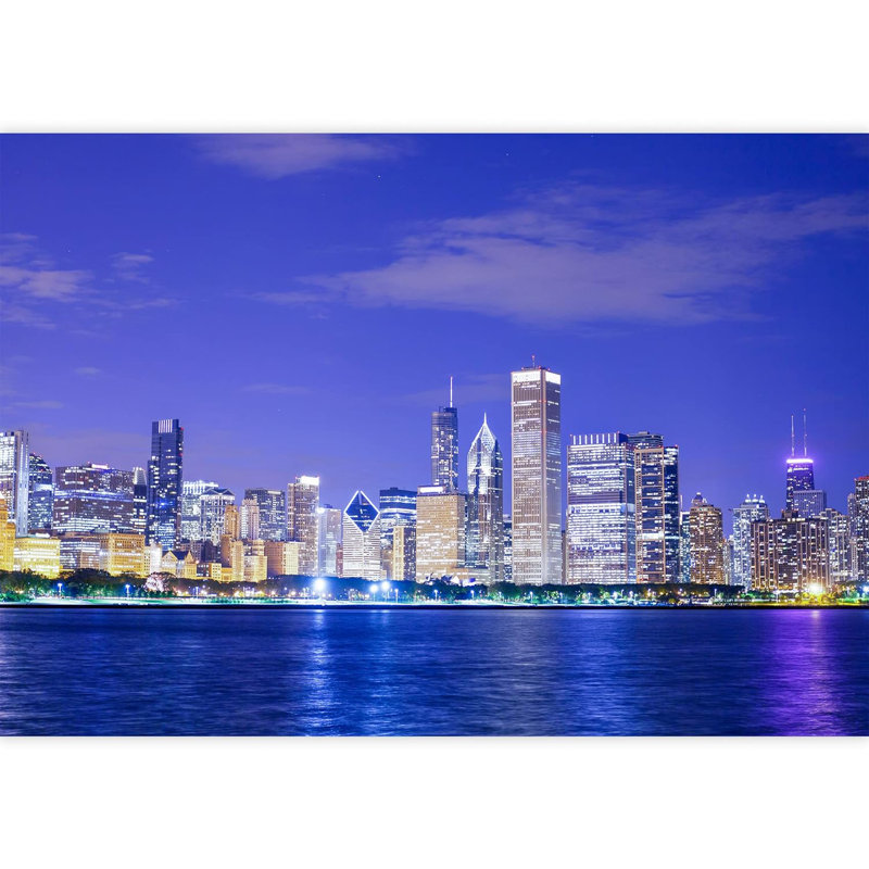 Modern City Buildings Border, 100" L x 144" W