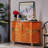 Orange Hand-Painted Accent and Buffet Cabinet