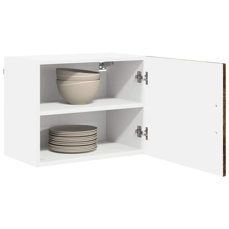 Vidaxl Kitchen Wall Cabinet 2 Pcs Concrete Grey 50 X 31 X 40 Cm, 40cm H x 50cm W x 31cm D, Smoked Oak