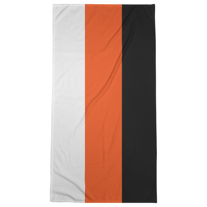 Cotton Blend Beach Towel, White/Black