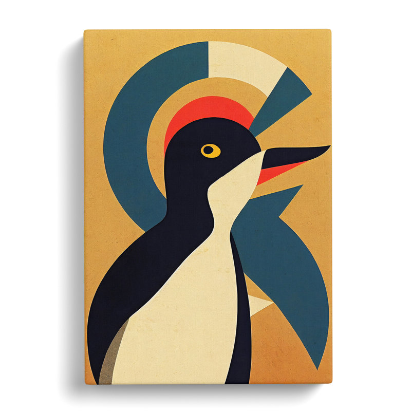 Penguin Abstract Art No.1 - Wrapped Canvas, 50cm H x 35cm W x 3cm D