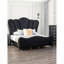 Tête de lit en tissu noir, tête de lit très grand Eastern, base en bois massif, tête de lit enchanteresse-679334581