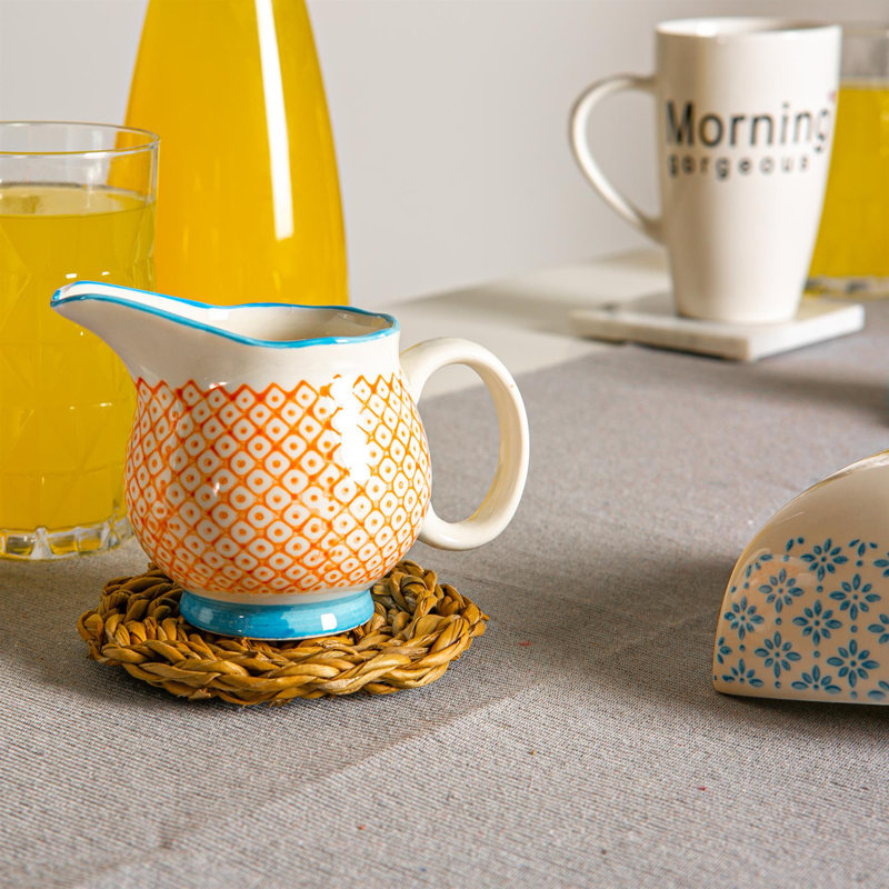 Nicola Spring Hand-Printed Milk Jugs - 300ml - Orange - Pack of 3