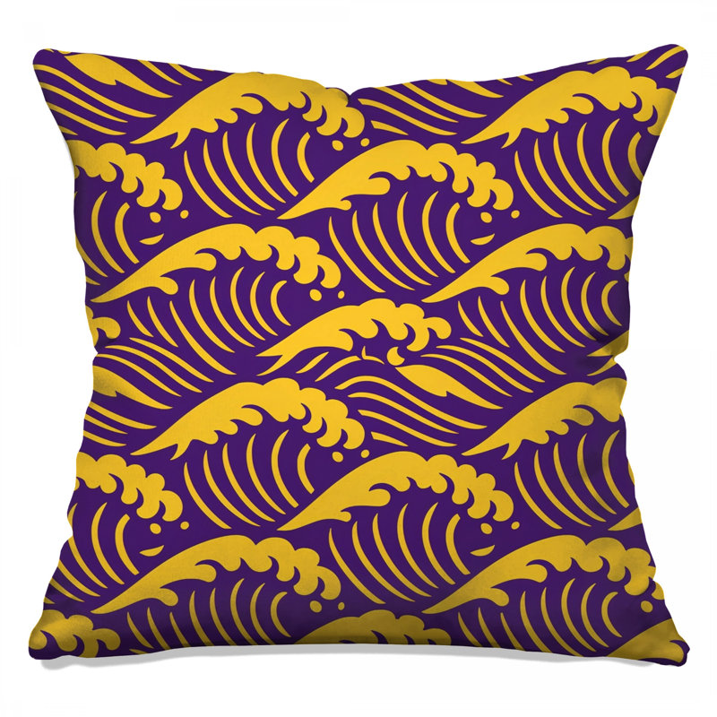 Coussins décoratifs à motif de vagues jaunes, 20 x 20 inches