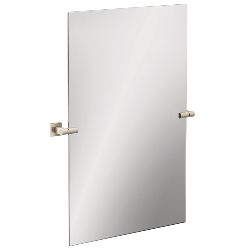 Miroir de meuble-lavabo moderne et contemporain, Nickel brossé