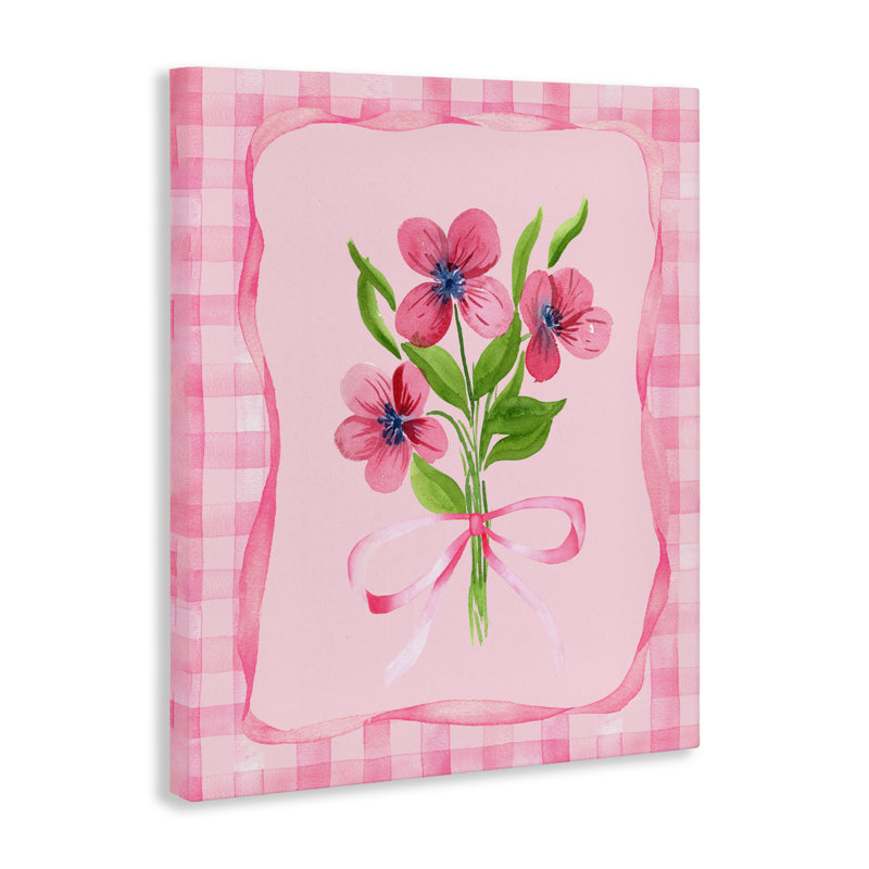 Pink Bordered Flower Bundle Canvas, design by Nina Jacobs