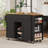 85.5" Kitchen Island with Extendable Dining Table, Kitchen Storage Table with 3 Side Open Shelves, Rolling Kitchen Island with Power Outlet, 3 Drawers, 2 Doors, for Kitchen, Dining Room, Black-1984038213