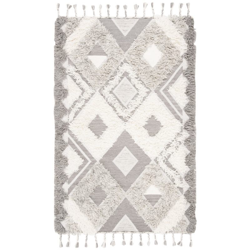 Jefferies Geometric Wool Hand Woven Area Rug, Rectangle 160 x 229 cm