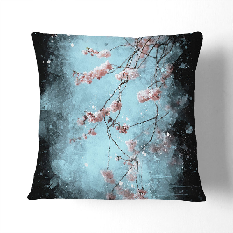 Floral Square Throw Cushion, 40cm H x 40cm W x 15cm D