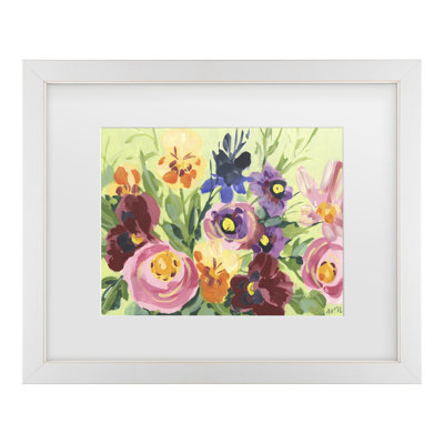 Ania Zwara  All Shades Of Violet Bouquet Matted Framed Art