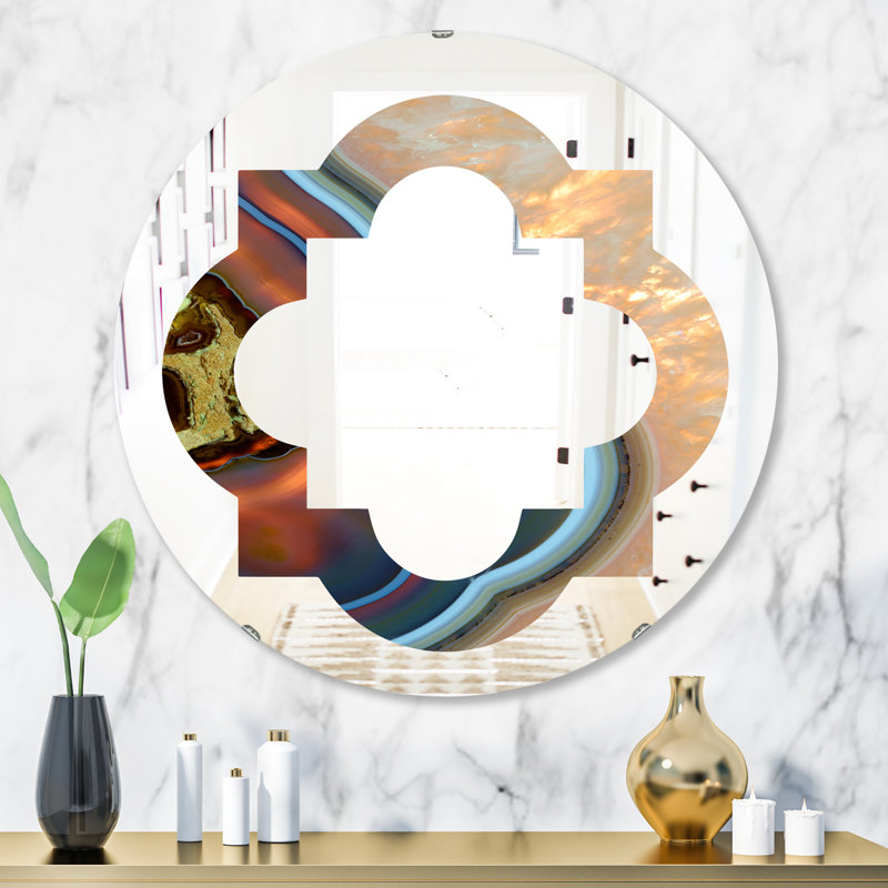 Miroir mural abstrait sans cadre, H 31,5 po x l po