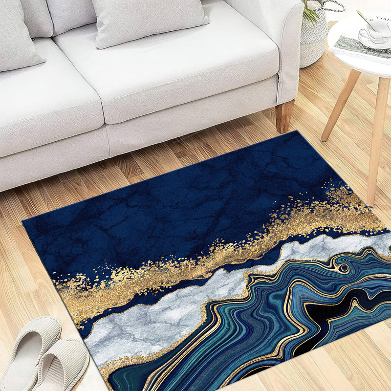 Floral Medley Non Woven Soft Printed Rug with Vibrant Colors and Intricate Design for Living Room or Bedroom Decor
