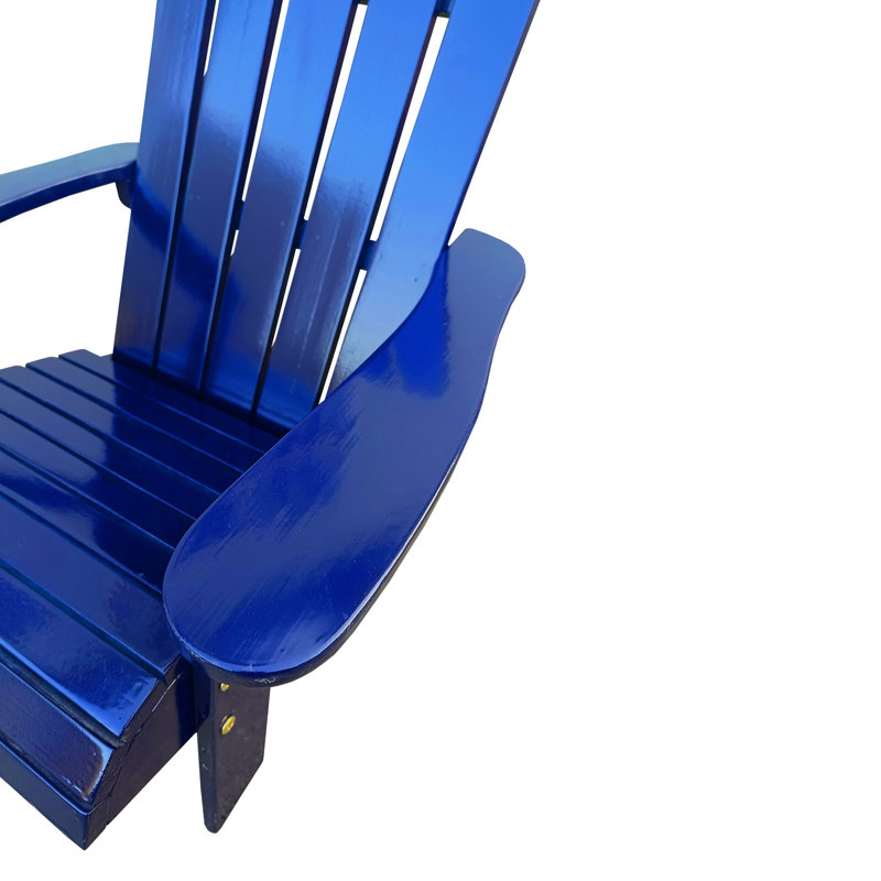 Chaise bleue confortable, fabriquée en bois de peuplier, idéale pour le jardin.