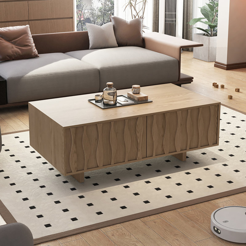 Table basse rétro simple et moderne, Burlywood, H 17,9 po x L 47,2 po x l 23,6 po