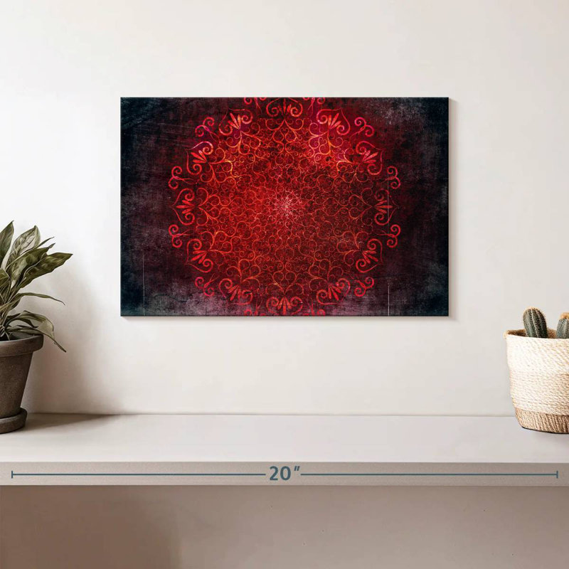 Kerner Glowing Red Mandala, 8" H x 12" W
