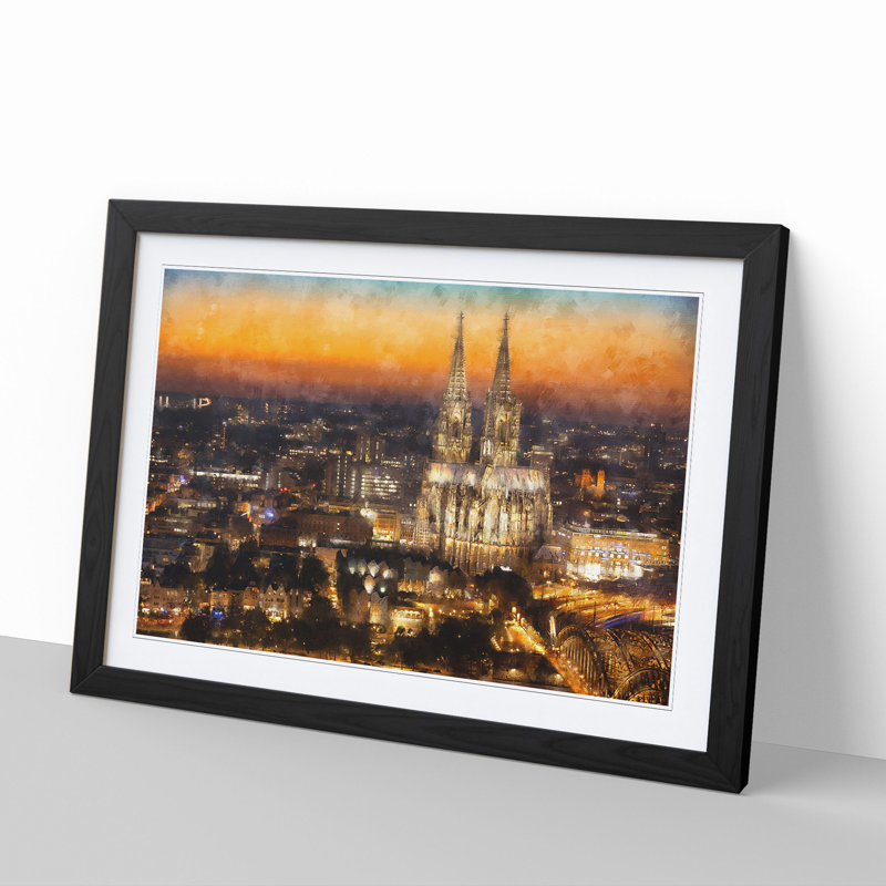 The Cologne Cathedral Vol.1 - Picture Frame Graphic Art, 27cm H x 36cm W x 2cm D, Black Framed